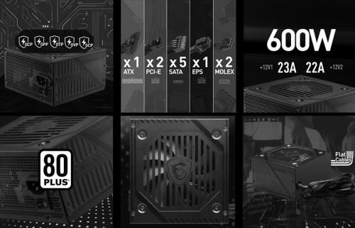 MSI MAG FORGE M100A D60 600W 80+ 4x12CM ARGB FAN mATX KASA